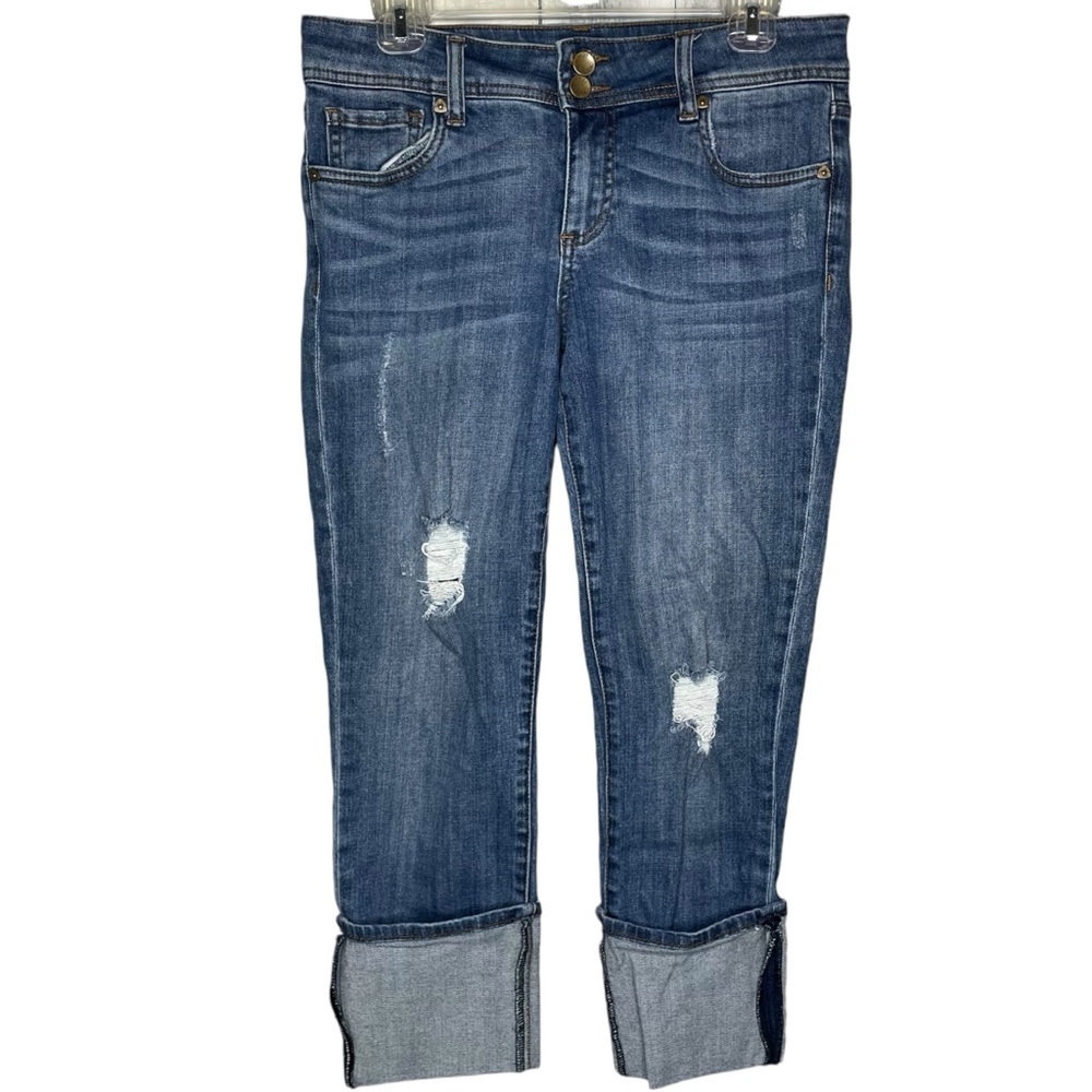 Kut from the Kloth cuffed boyfriend jeans dark medium wash women’s size 6